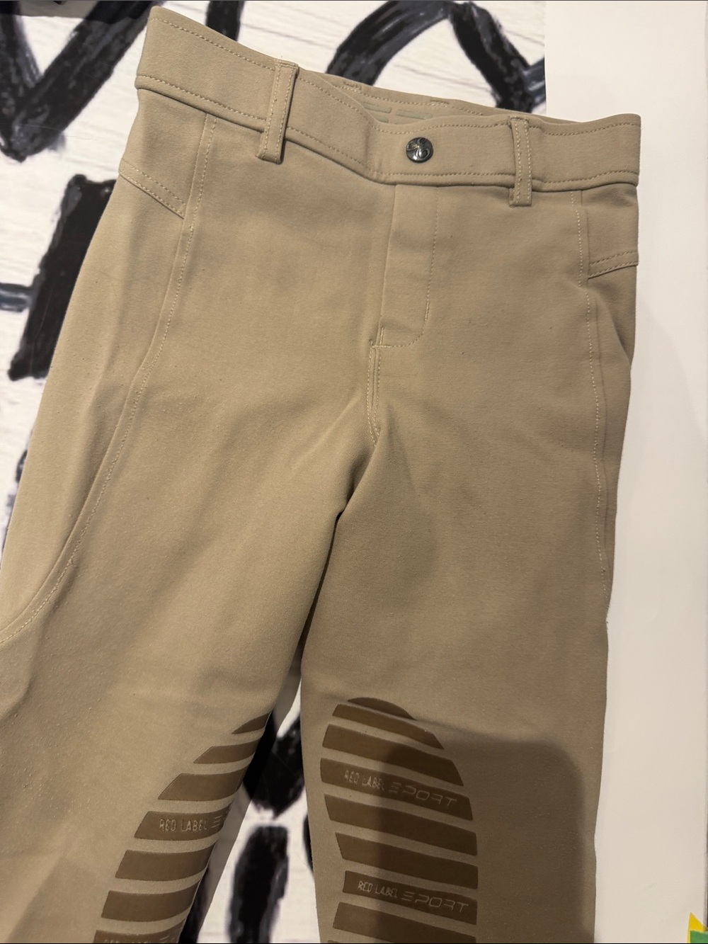 Youth Tan Riding Tights with Silicone Knee Patches